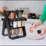 18 Glass Rotating Jar Rack